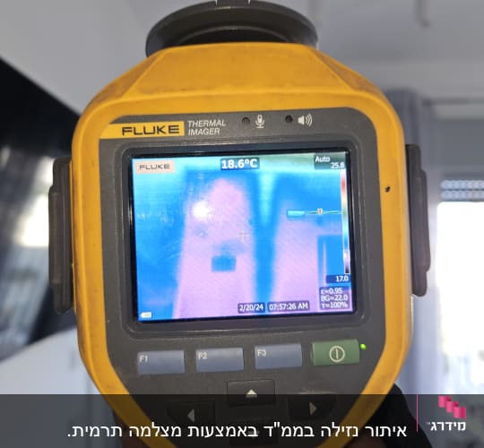 מצלמה תרמית פלוק מציגה תמונת חום על מסך